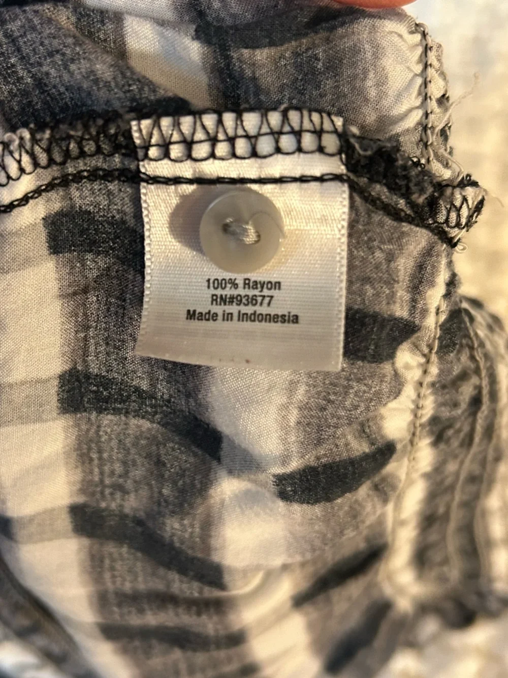 a.n.a Black and White Plaid Ruffled Hem Sleeveless Camisole